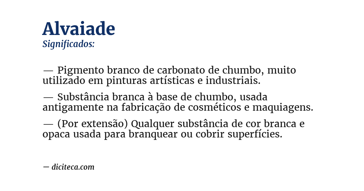 Significado de alvaiade