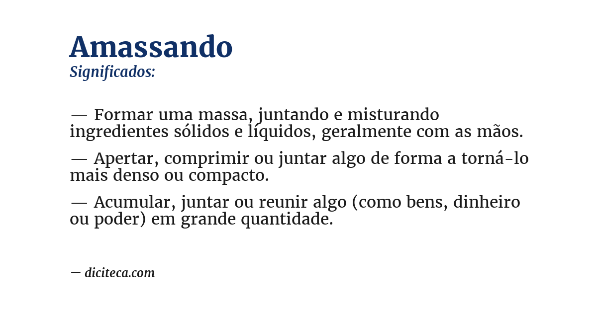 Significado de amassando