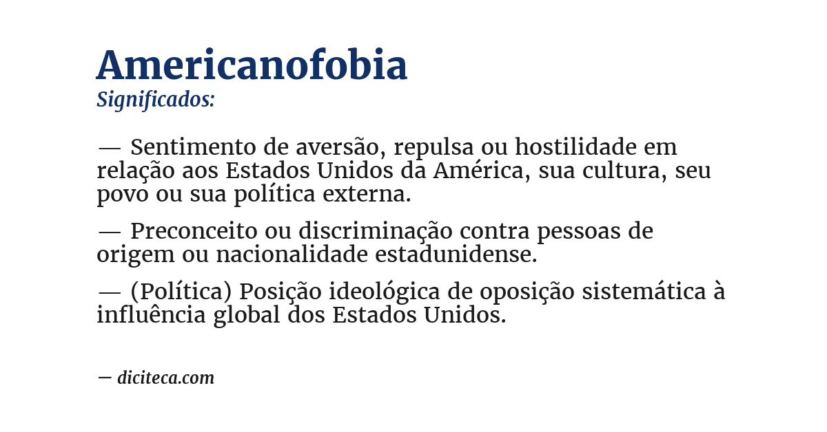 Significado de americanofobia