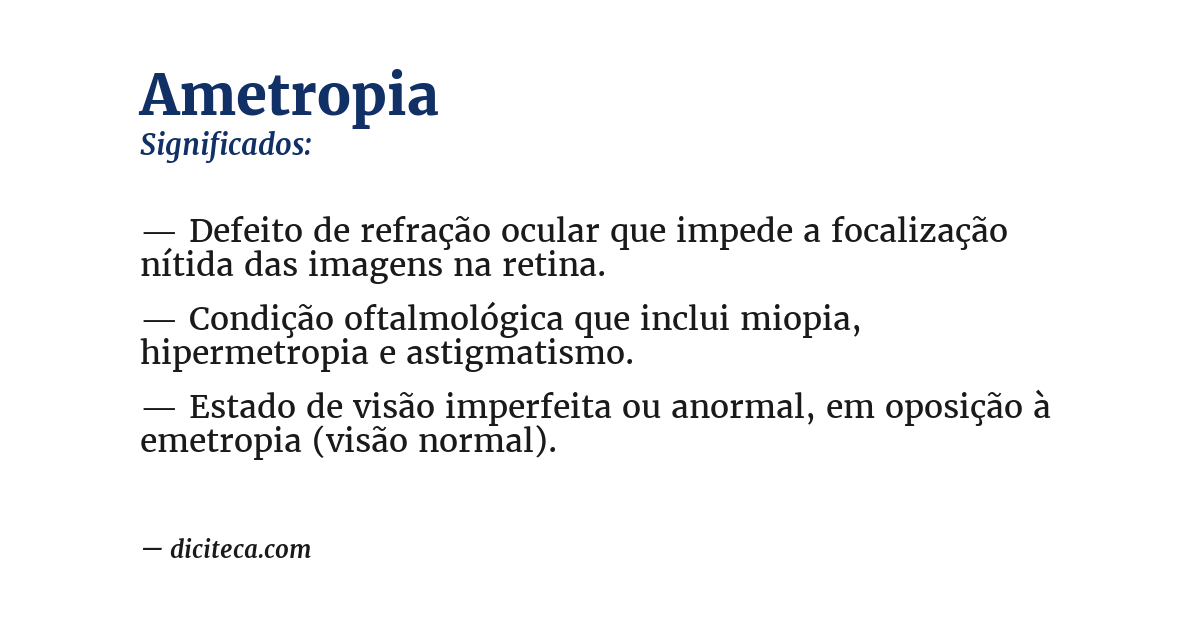 Significado de ametropia