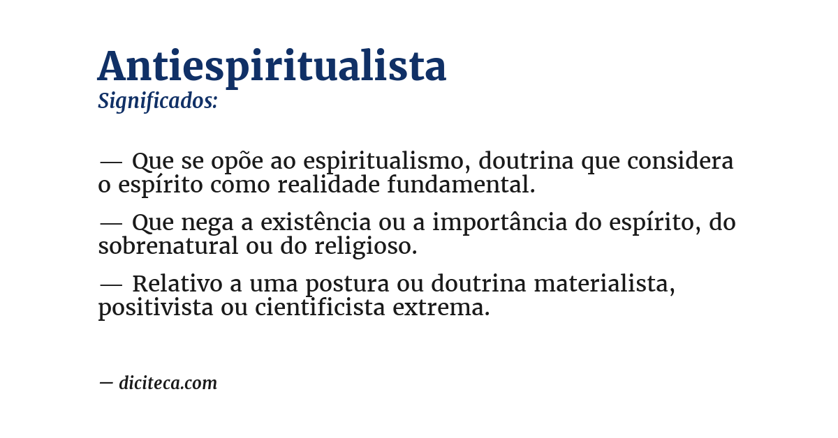 Significado de antiespiritualista