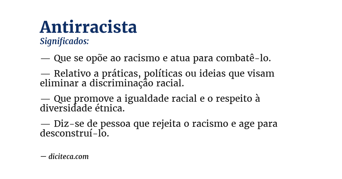 Significado de antirracista