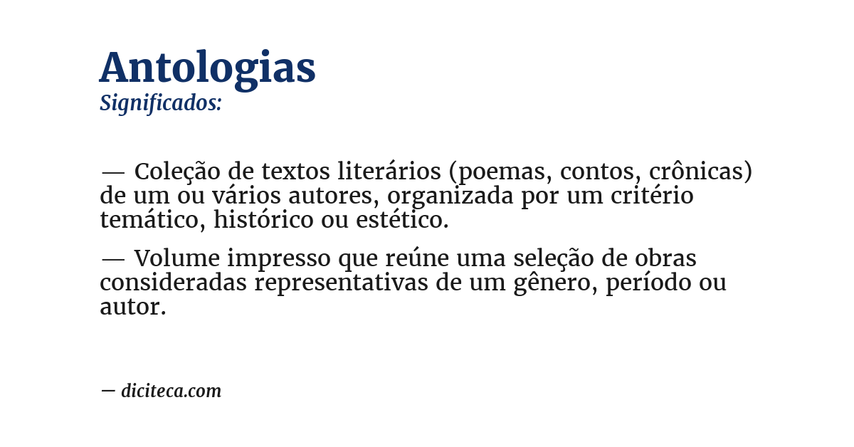 Significado de antologias