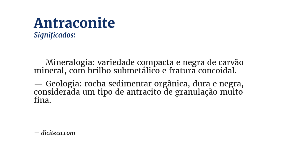 Significado de antraconite