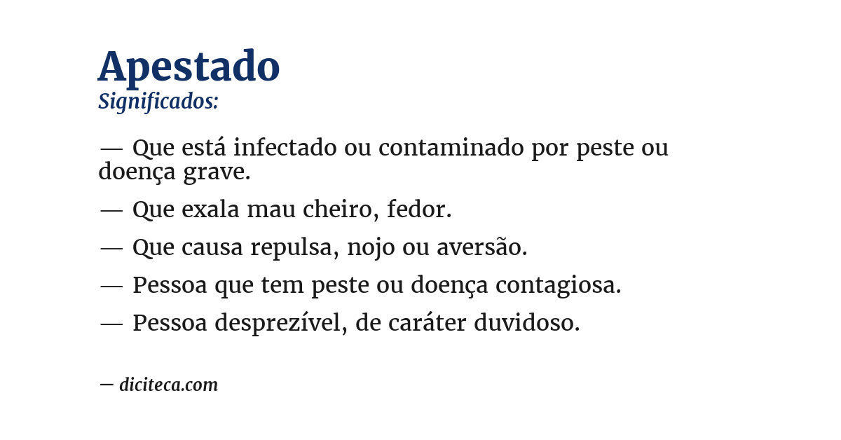 Significado de apestado