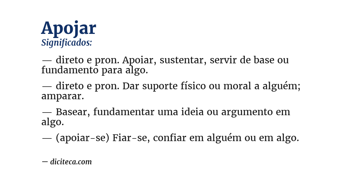 Significado de apojar