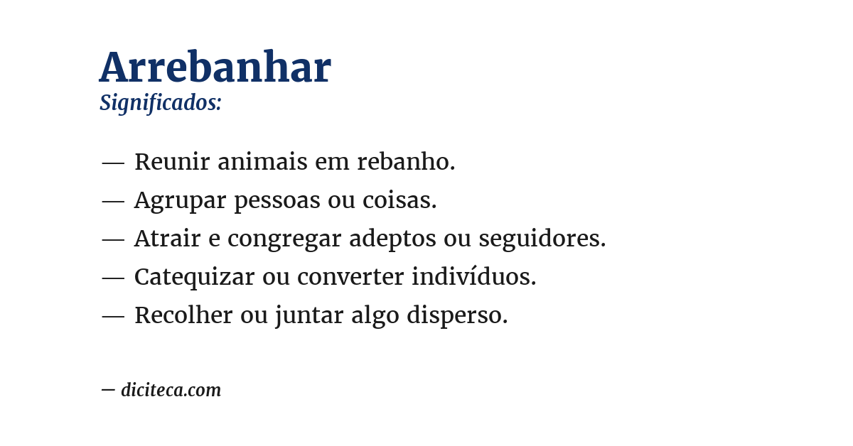 Significado de arrebanhar