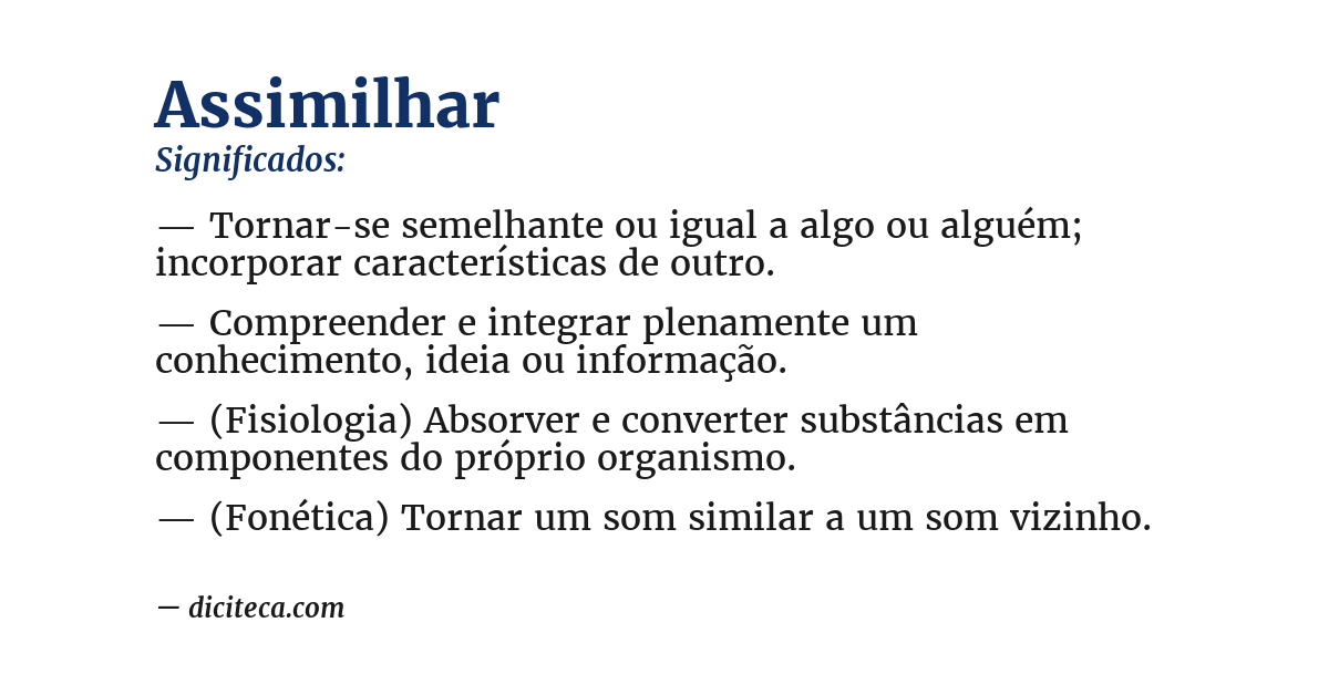 Significado de assimilhar