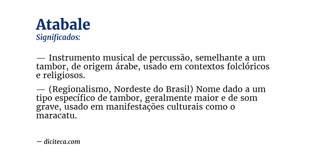Significado de atabale