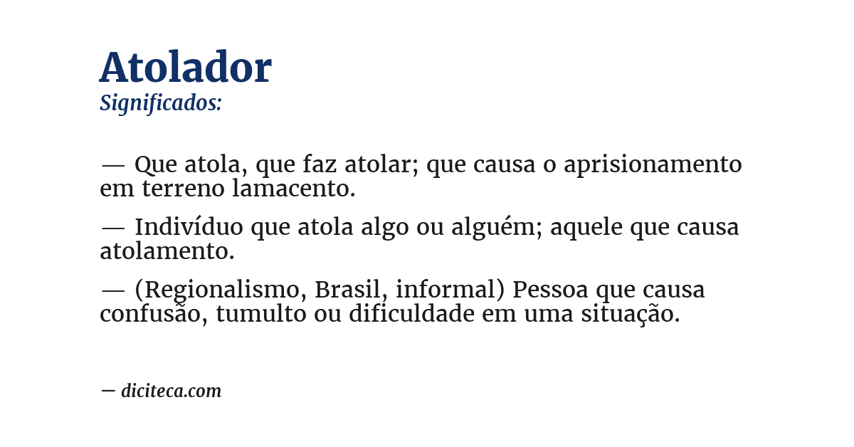 Significado de atolador