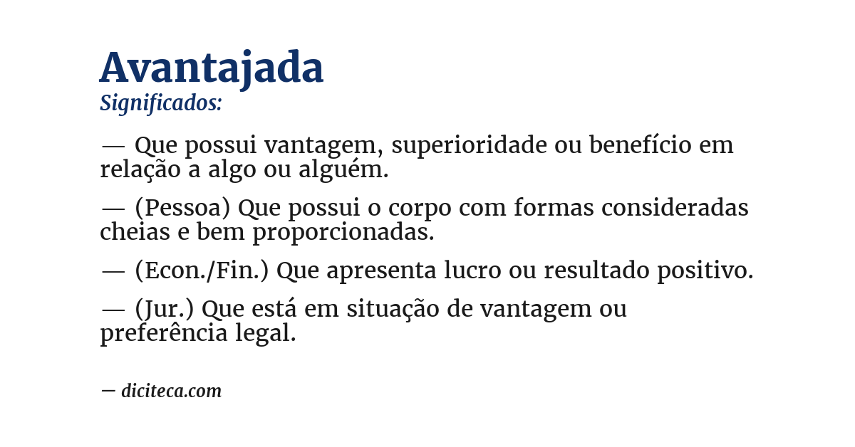 Significado de avantajada