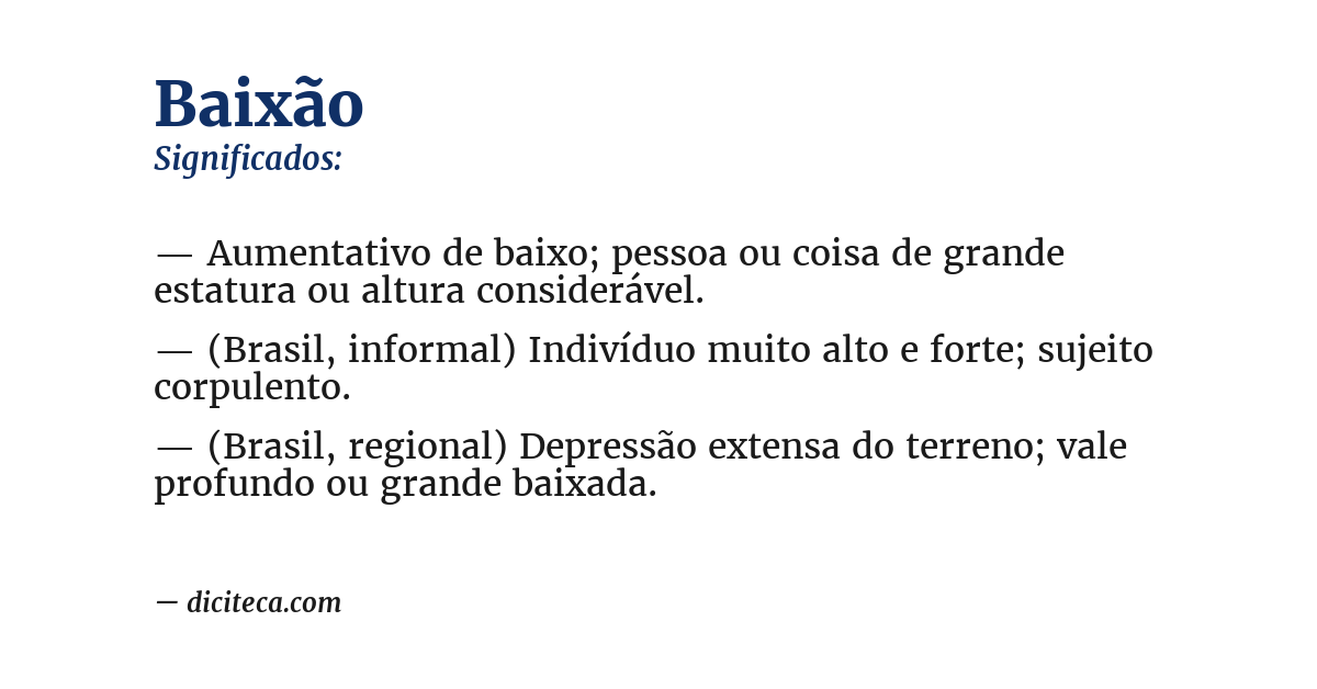Significado de baixão