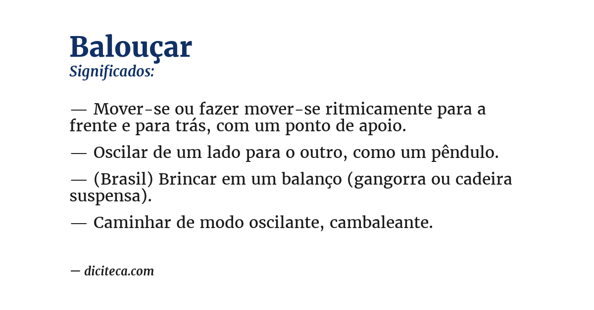 Significado de balouçar