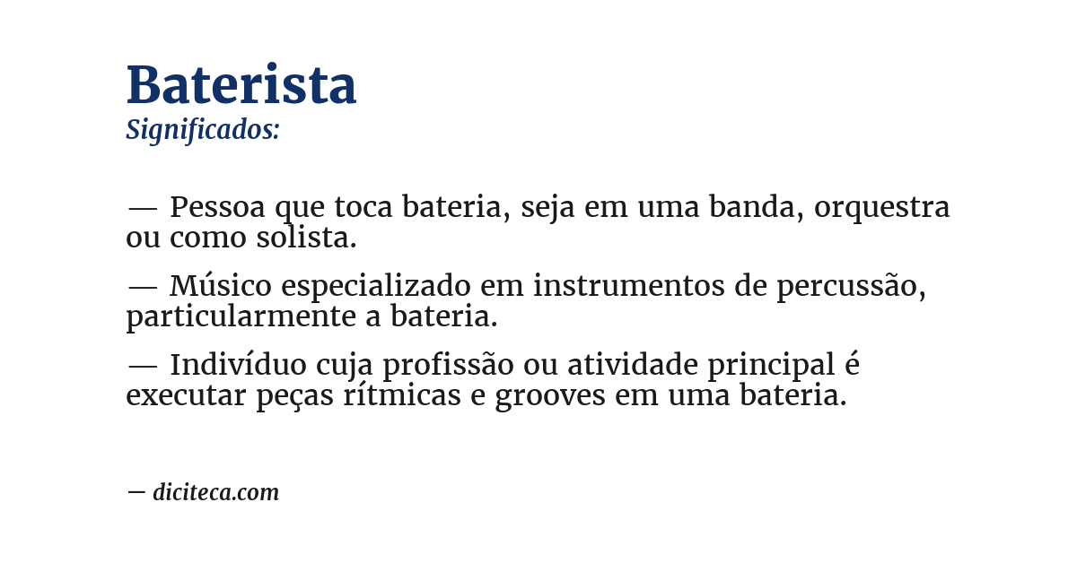 Significado de baterista