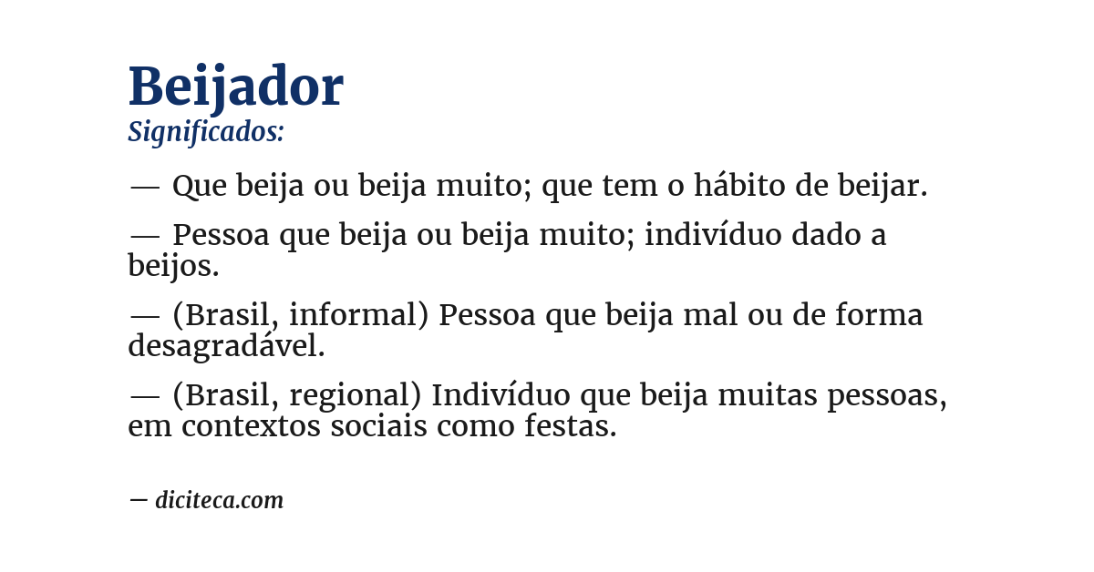 Significado de beijador