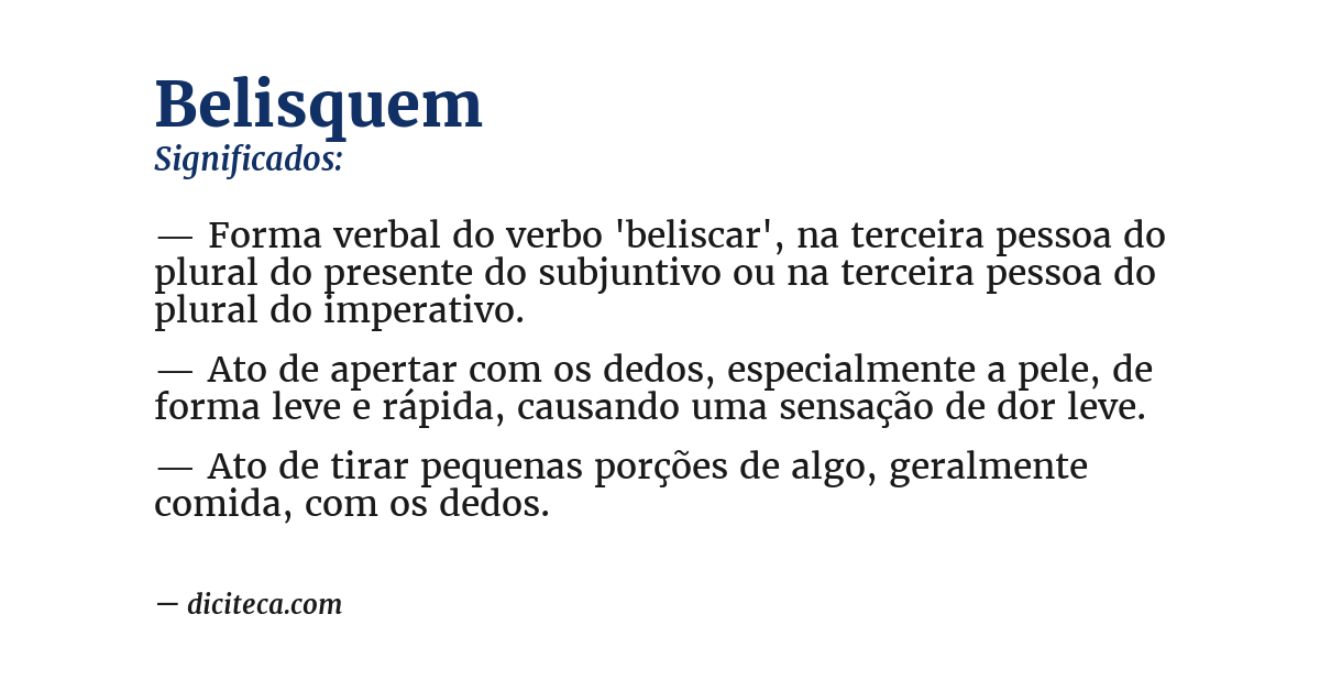 Significado de belisquem