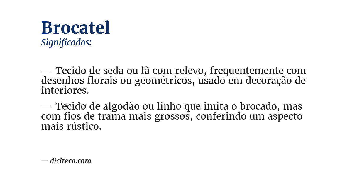 Significado de brocatel