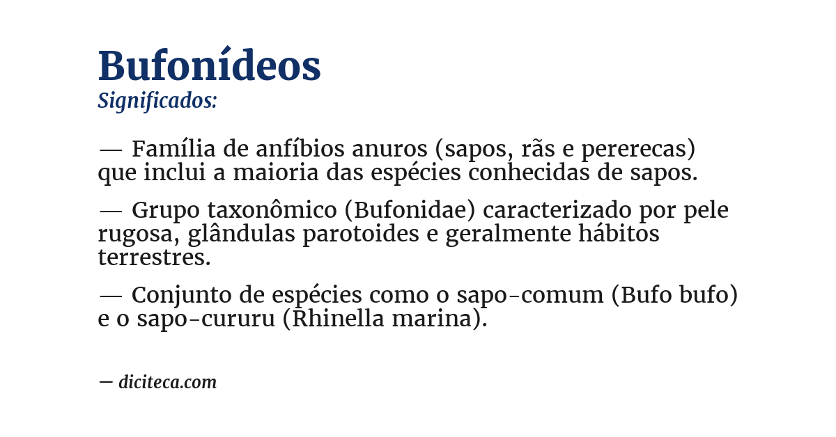 Significado de bufonídeos