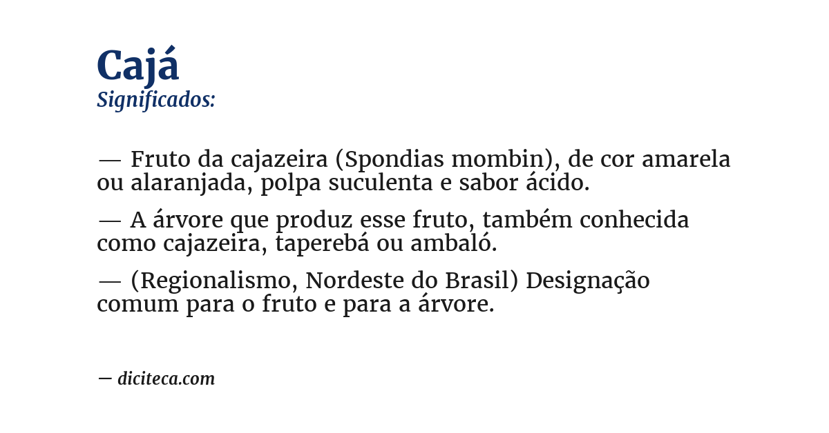 Significado de cajá