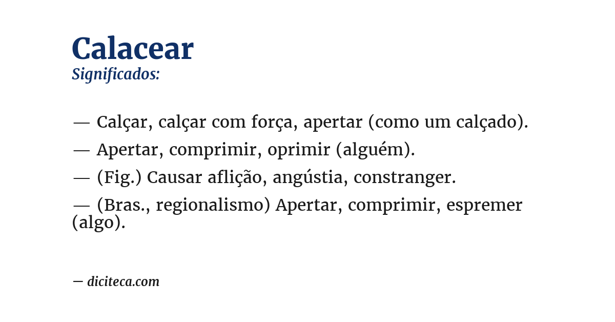Significado de calacear
