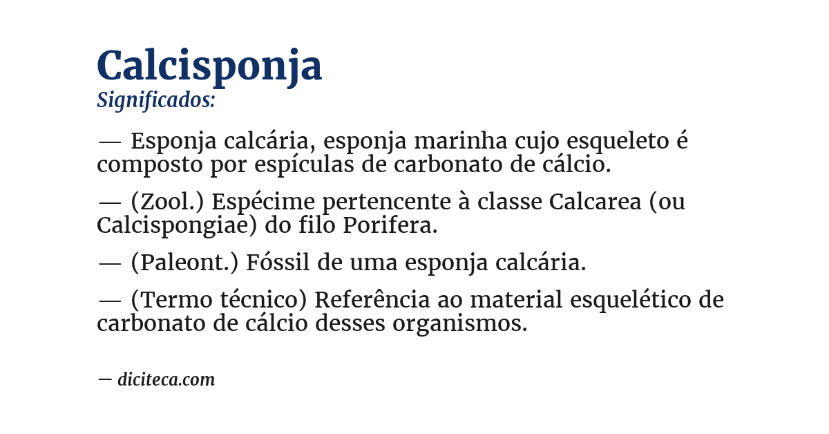 Significado de calcisponja