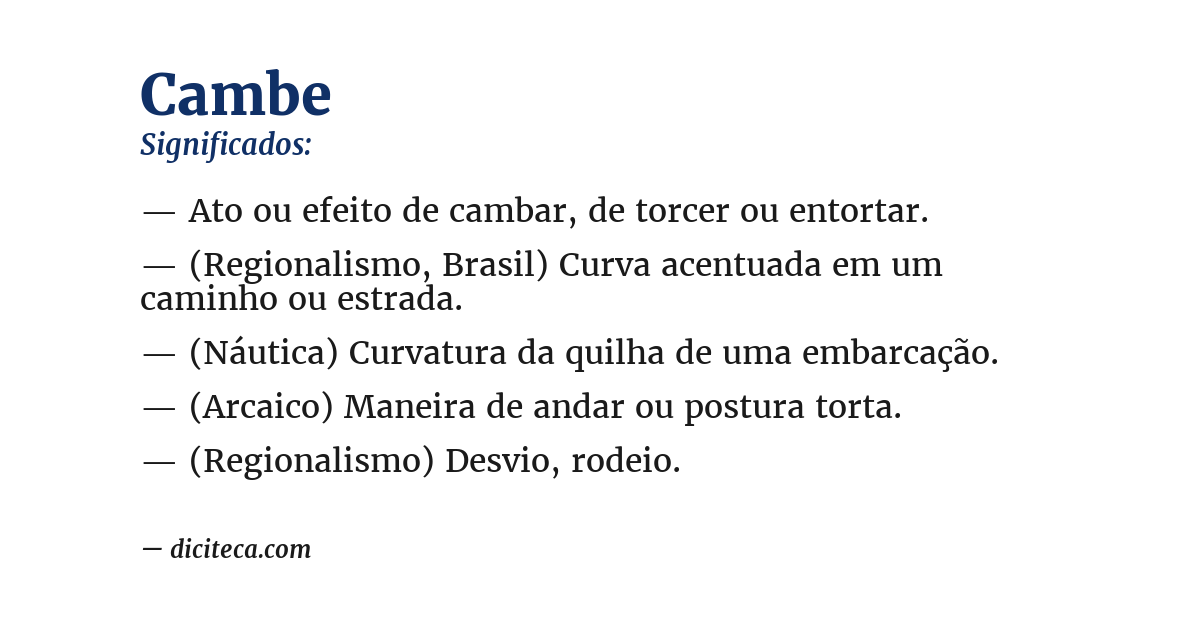 Significado de cambe