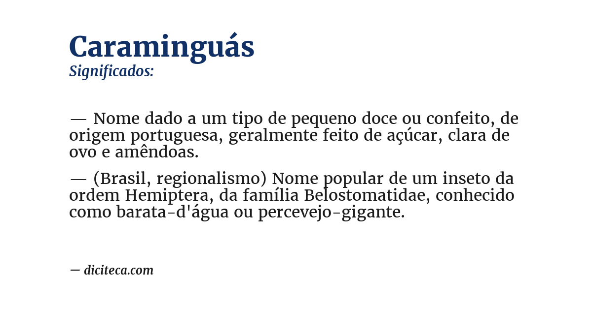 Significado de caraminguás