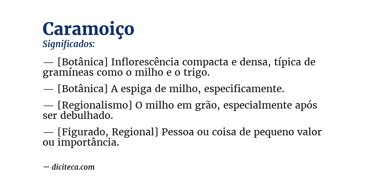 Significado de caramoiço