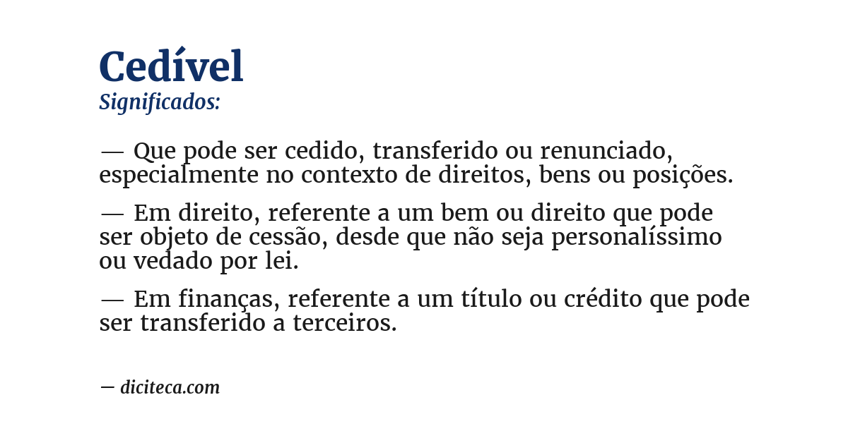 Significado de cedível