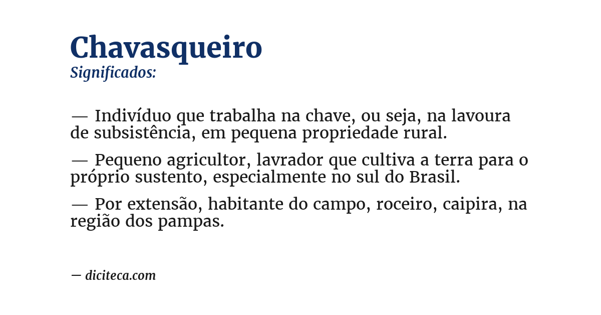 Significado de chavasqueiro