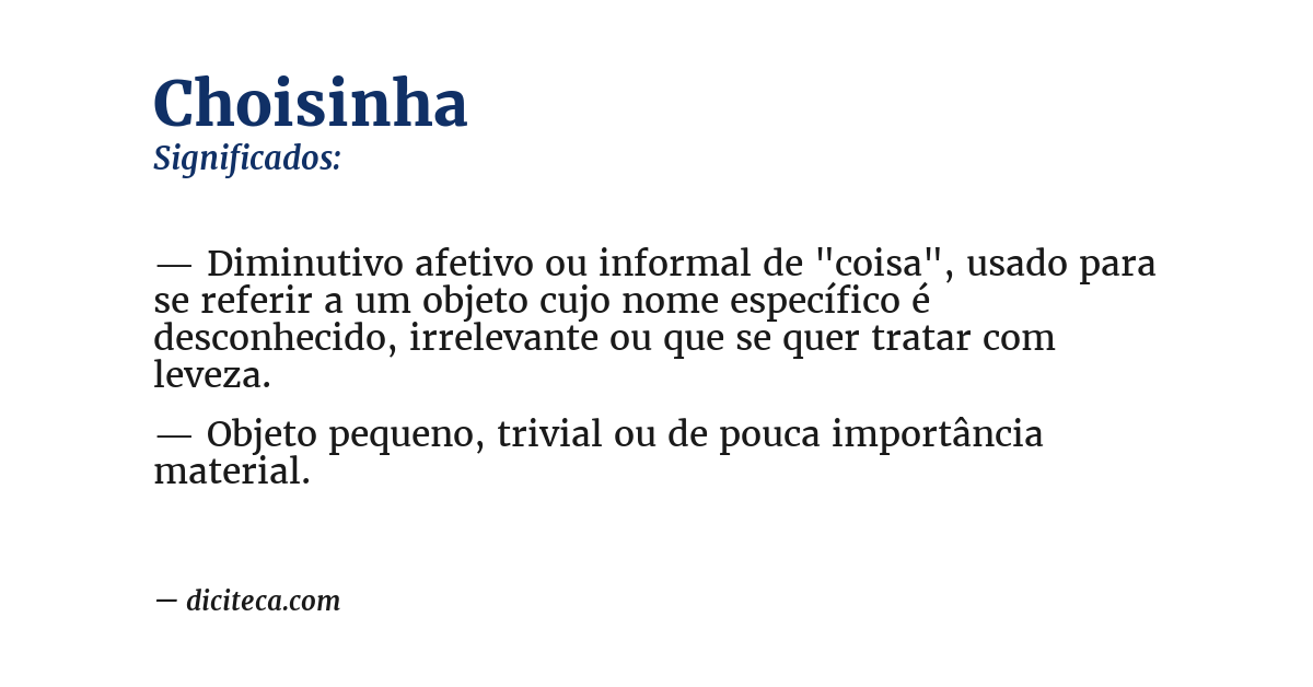 Significado de choisinha