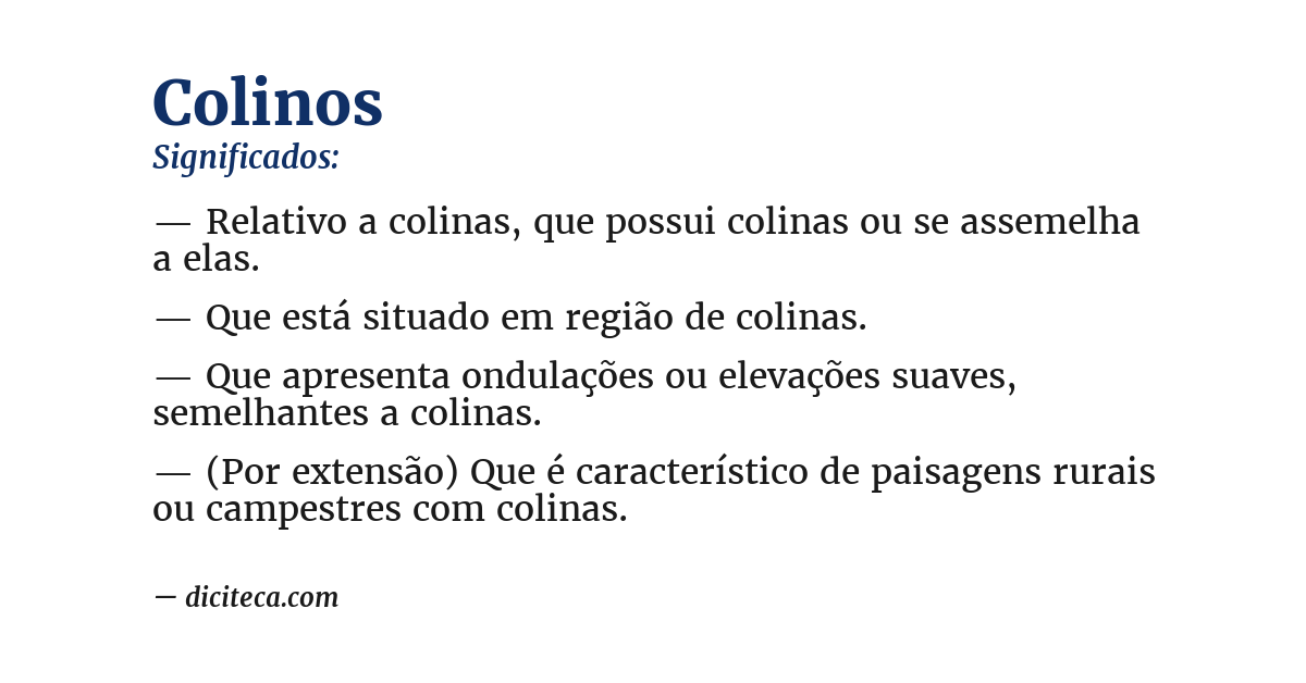 Significado de colinos