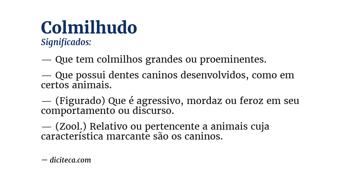 Significado de colmilhudo
