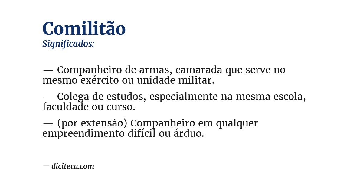 Significado de comilitão