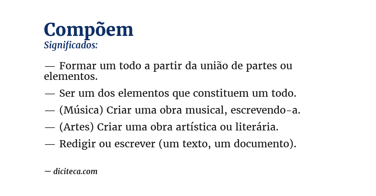 Significado de compõem