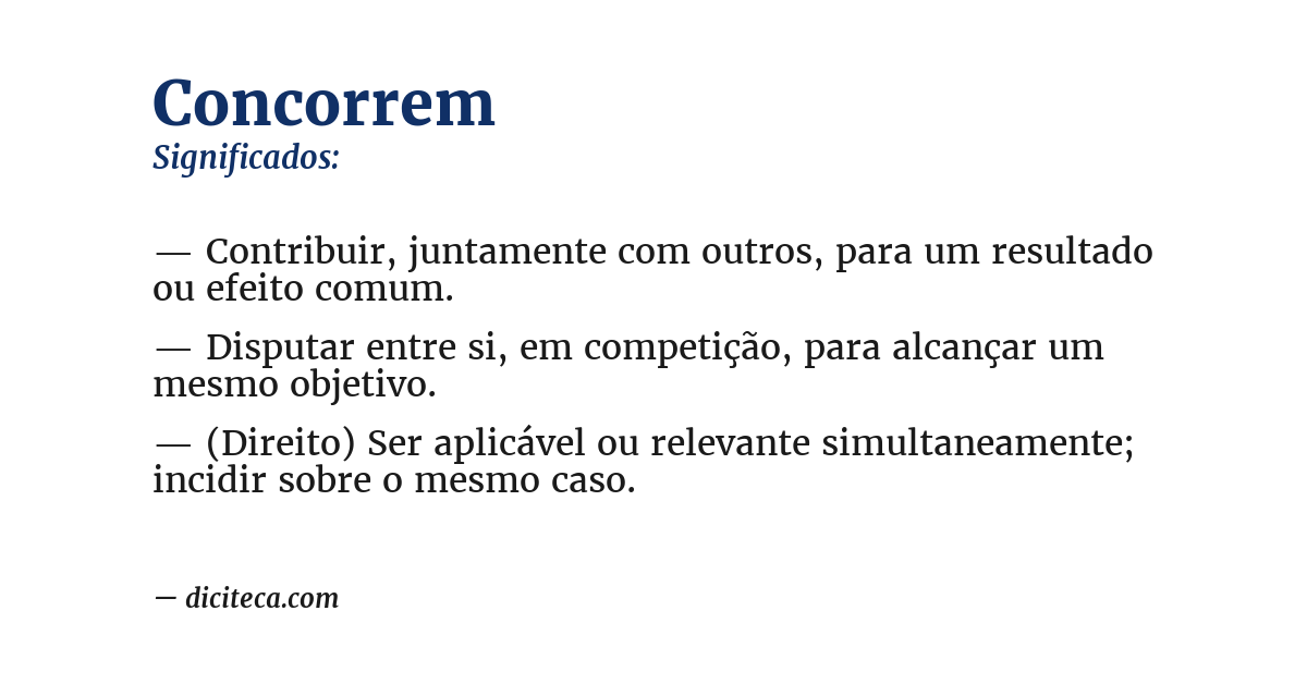 Significado de concorrem