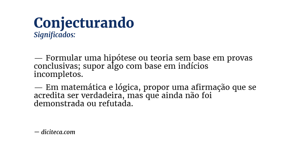 Significado de conjecturando