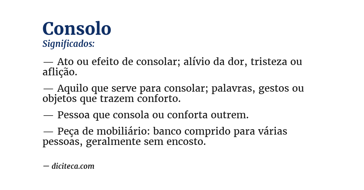 Significado de consolo
