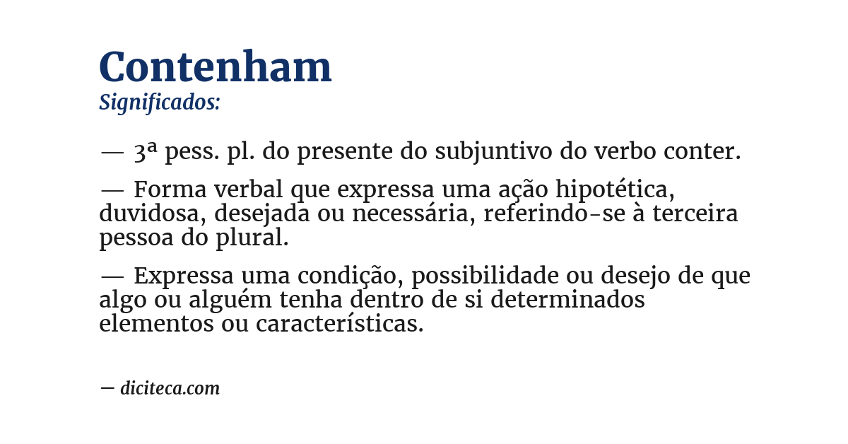 Significado de contenham