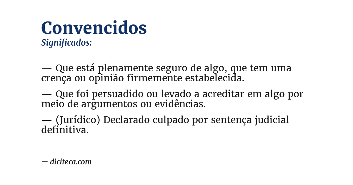 Significado de convencidos