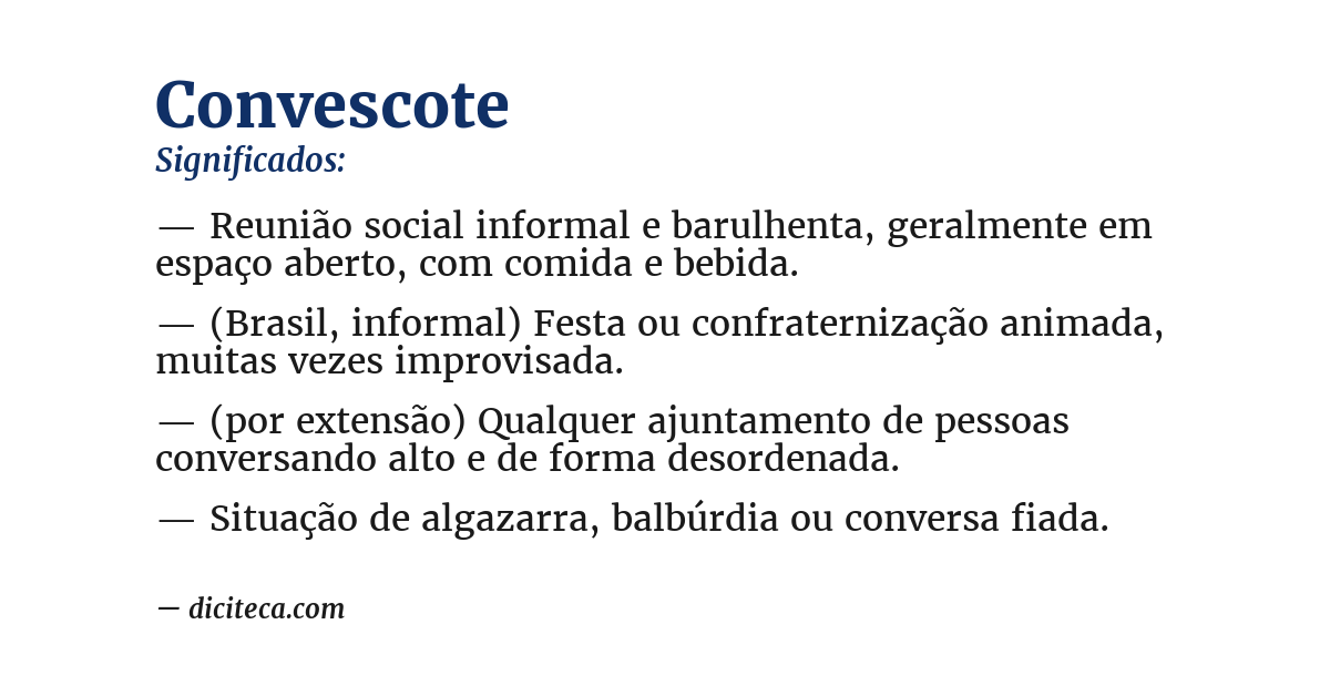Significado de convescote