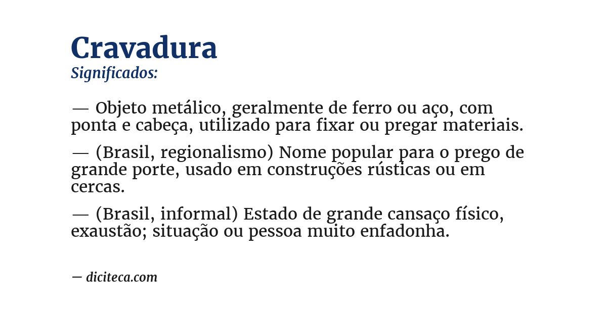Significado de cravadura