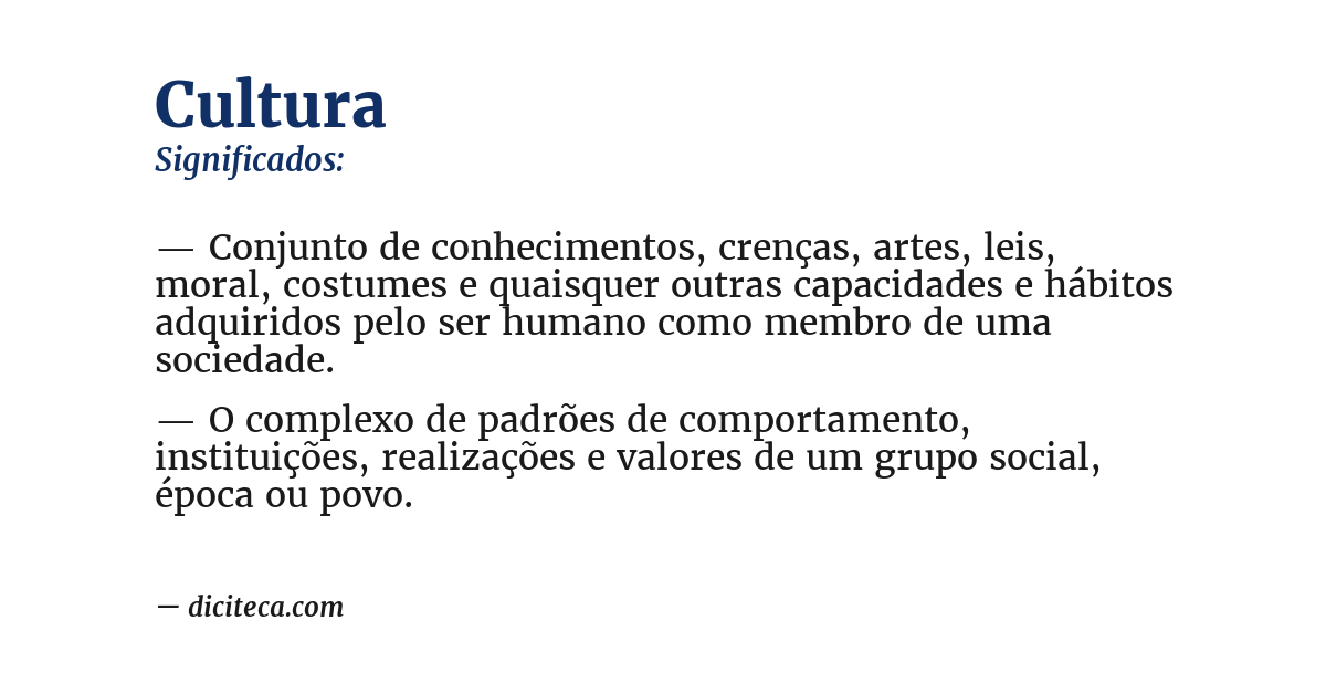Significado de cultura