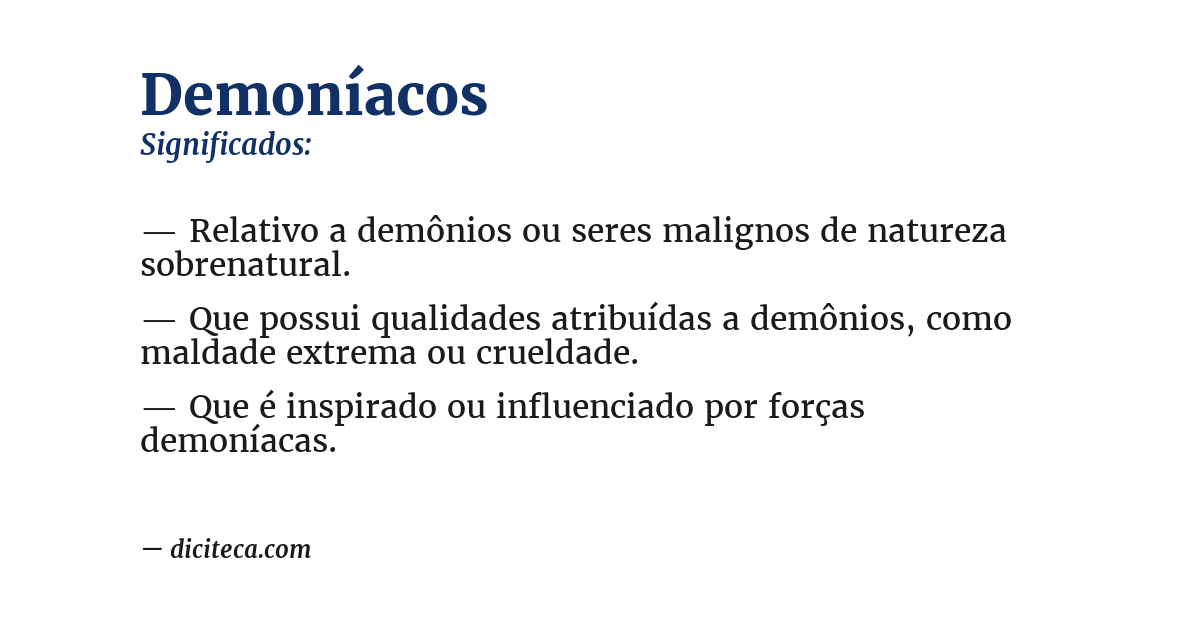 Significado de demoníacos