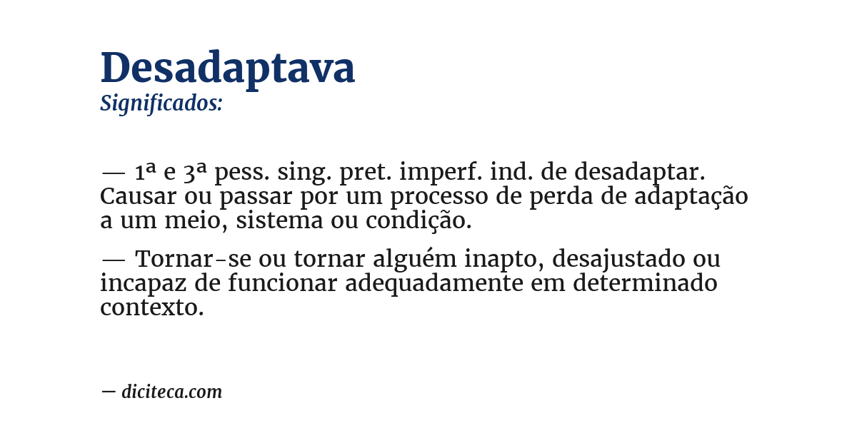 Significado de desadaptava