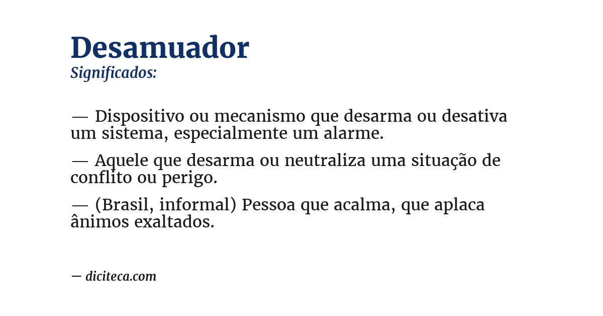 Significado de desamuador