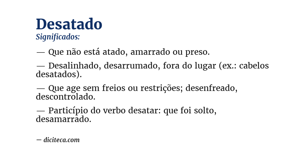 Significado de desatado