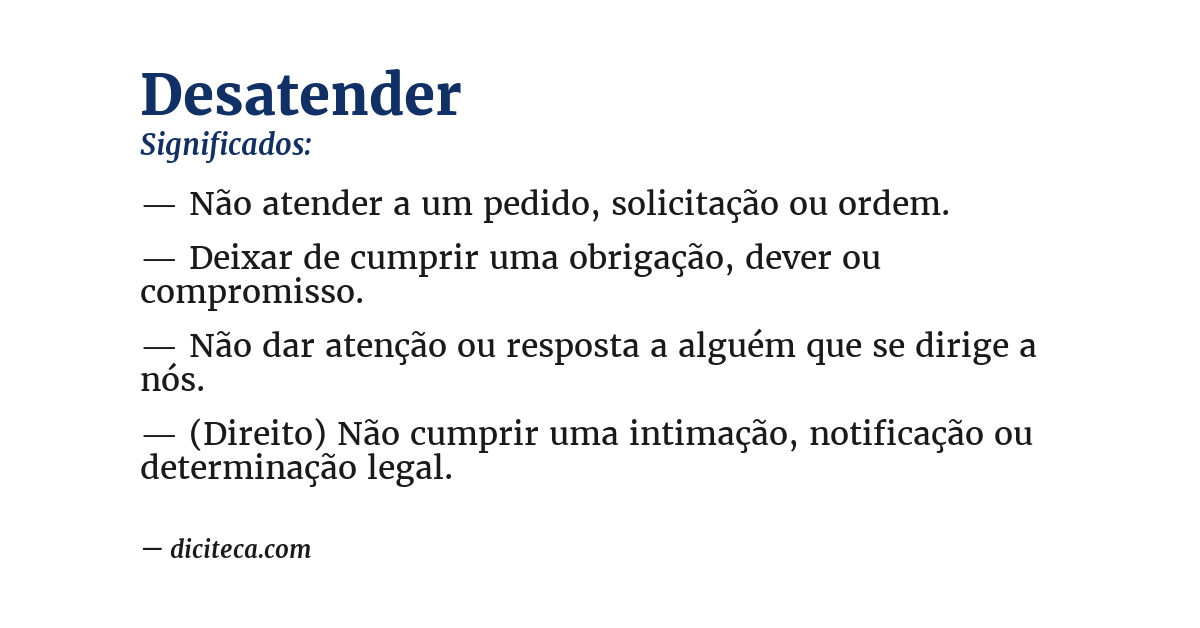 Significado de desatender