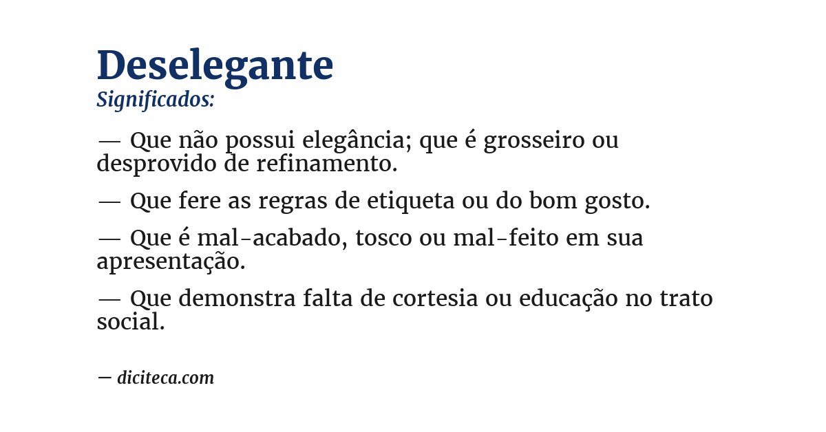 Significado de deselegante