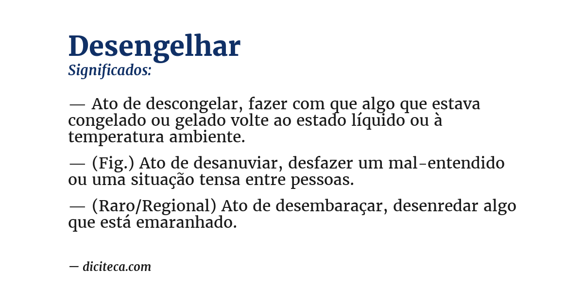 Significado de desengelhar